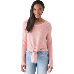 One Hart Front Tie Knit Sweater
